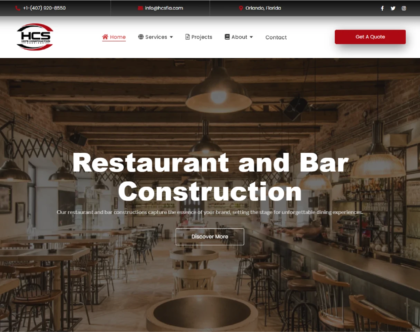 Hope Construction website homepage showcasing innovative construction web design.